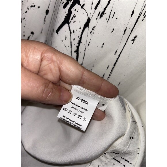 Ozai N Ku dress 82-8056 Viscose Linen One Size Pullover Ivory Paint Splatter - Picture 6 of 11